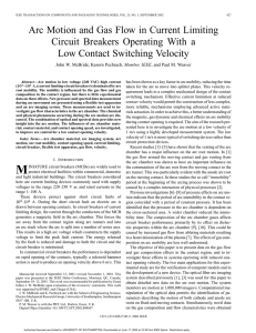 Arc motion and gas flow in current limiting circuit breakers operating