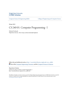 CS 240-01: Computer Programming - CORE Scholar