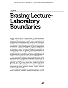 Erasing Lecture- Laboratory Boundaries