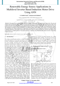 Renewable Energy Source Applications in Multilevel Inverter Based