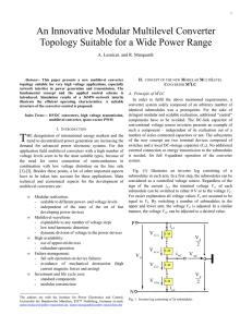 An Innovative Modular Multilevel Converter Topology Suitable for a