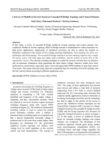 A Survey of Multilevel Inverter based on Cascaded H