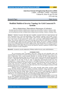 Modified Multilevel Inverter Topology for Grid Connected Pv Systems