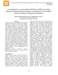 An incipient low cost cascaded transformer multilevel inverter