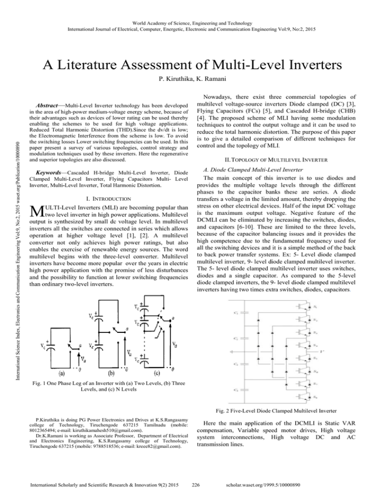 literature review on multilevel inverters