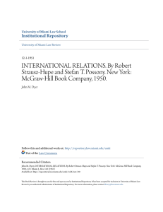 INTERNATIONAL RELATIONS. By Robert Strausz