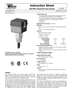 IFS-WPT Industrial Flow Switch