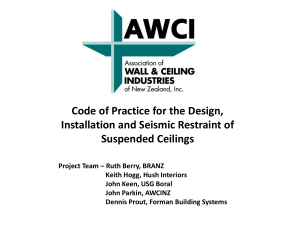 Code of Practice for the Design, Installation and Seismic Restraint of