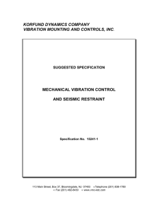 Korfund Seismic Vibration Isolator Specifications
