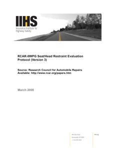RCAR-IIWPG seat/head restraint evaluation protocol