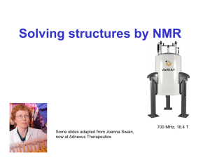 Solving structures by NMR