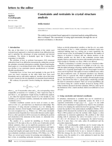 Constraints and restraints in crystal structure analysis