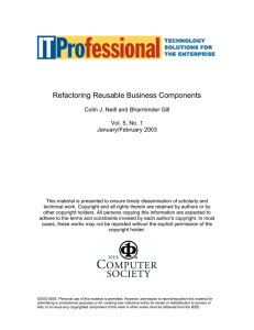 Refactoring Reusable Business Components