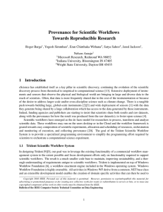 Provenance for Scientific Workflows Towards Reproducible Research