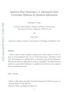 Quantum State Disturbance vs. Information Gain: Uncertainty