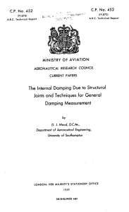 The Internal Damping Due to Structural Joints and Techniques for