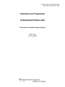 Abstracts and Programme EUROANAESTHESIA 2009