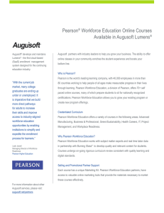 Pearson® Workforce Education Online Courses Available