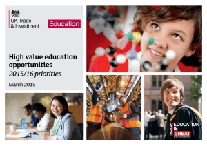 High value education opportunities 2015/16 priorities