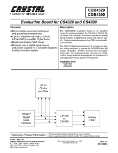 CDB4329 CDB4390 Evaluation Board for CS4329 and CS4390