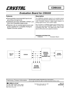 CDB5333 Evaluation Board for CS5333