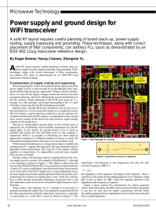 Power supply and ground design for WiFi transceiver