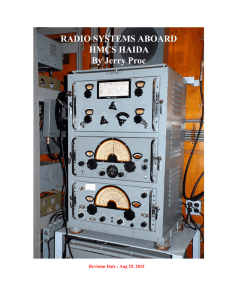 radio systems aboard HMCS HAIDA