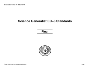 Science Generalist EC–6 - Texas Education Agency
