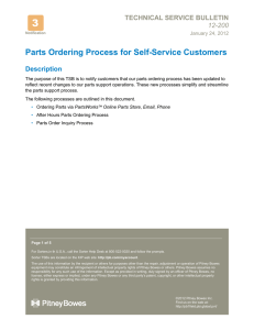 Parts Ordering Process for self-service customers