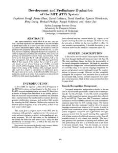 Development and Preliminary Evaluation of the MIT ATIS System