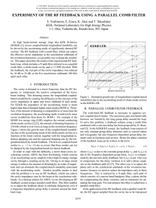 Experiment of the RF Feedback using a Parallel Comb Filter