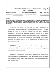 WHEREAS, On January 13, 2016, the New Jersey Department of