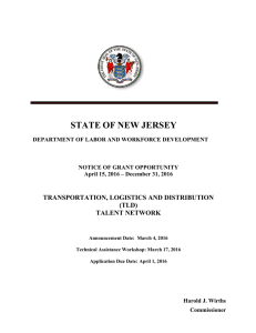 STATE OF NEW JERSEY - Department of Labor and Workforce