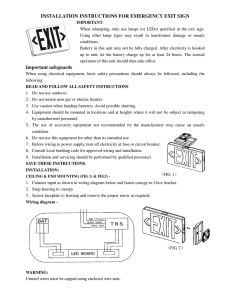 INSTALLATION INSTRUCTIONS FOR EMERGENCY