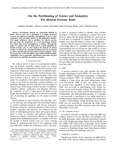 On the Partitioning of Syntax and Semantics For