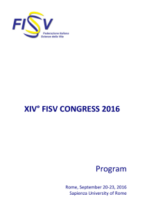 XIV° FISV CONGRESS 2016 Program