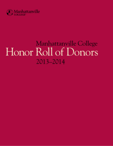 Honor Roll of Donors - Manhattanville College