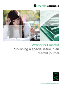 Writing for Emerald Publishing a special issue in an Emerald journal