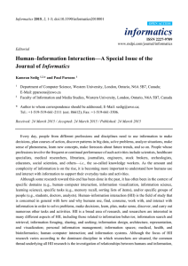 Human–Information Interaction—A Special Issue of the Journal of