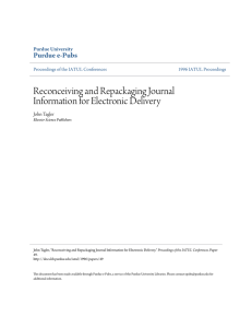 Reconceiving and Repackaging Journal Information for Electronic