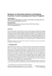 Research on information systems in developing countries: Current
