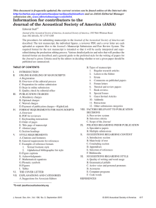 Information for contributors to the Journal of the Acoustical Society of