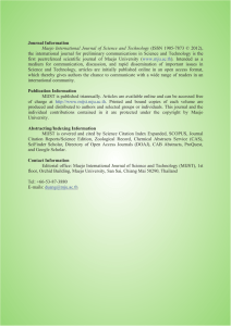 Journal Information Maejo International Journal of Science and