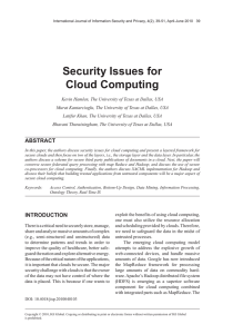 Security Issues for cloud computing
