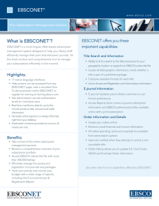 What is EBSCONET®? EBSCONET®
