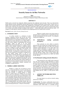 Journal of Information Technology Security Issues in Ad Hoc Networks