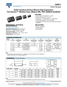 CWR11 Solid Tantalum Surface Mount Chip Capacitors