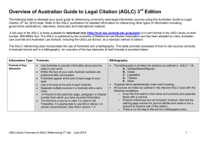 Overview of Australian Guide To Legal Citation (AGLC):