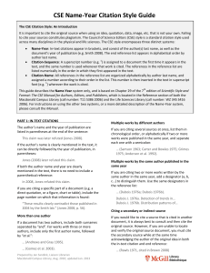 CSE Name-Year Citation Style Guide