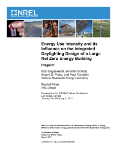 Energy Use Intensity and its Influence on the Integrated Daylighting